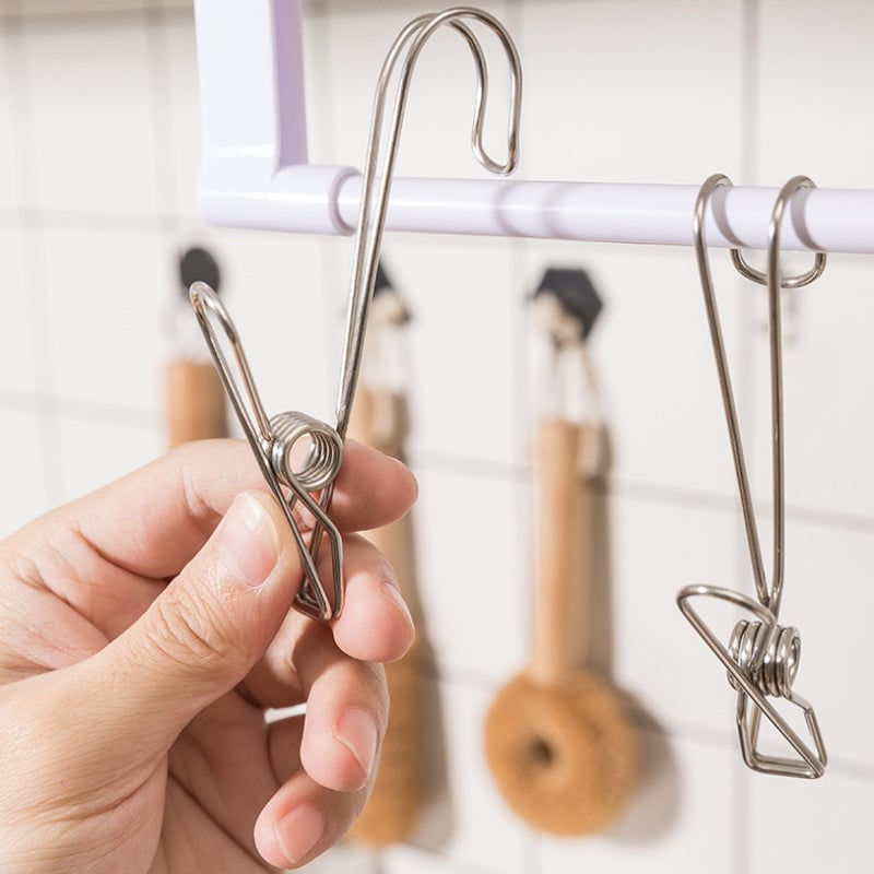 Edelstahl-Langclip mit Haken – (4 Stück/Set) Aufhängen und Versiegeln