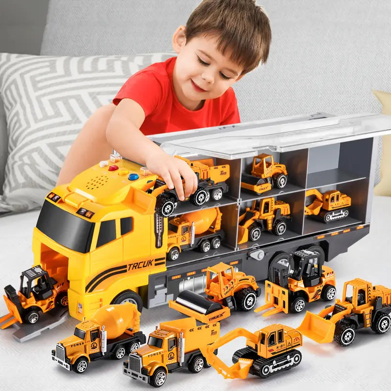 PlayMe Construction Truck Set | Spielzeugauto & Baufahrzeuge | Robust & Lehrreich | 50% Rabatt