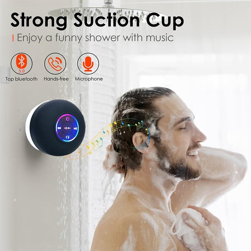 Wasserfester Bluetooth-Duschlautsprecher – Superstarkem Wand-Saugnapf