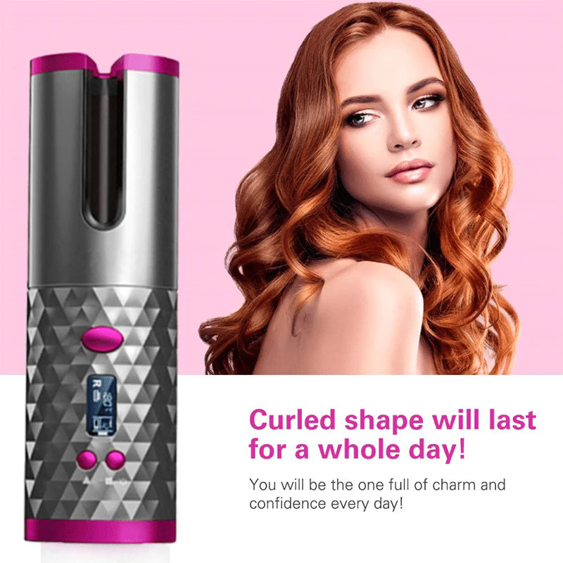 Automatischer Lockenstab | Keramik Technologie | Kabellos & Tragbar | 6 Temperaturstufen