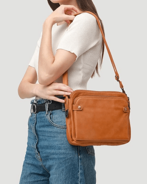Clara - Elegante Leder Crossbody Tasche mit verstellbarem Riemen