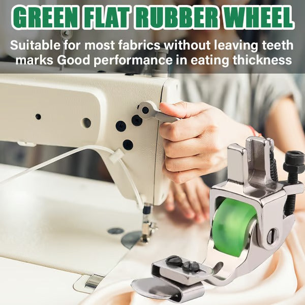 1+1 Gratis | Vielseitiger Rollfuß für Nähmaschinen – Verstellbar für perfekte Säume | Grün & Gelb