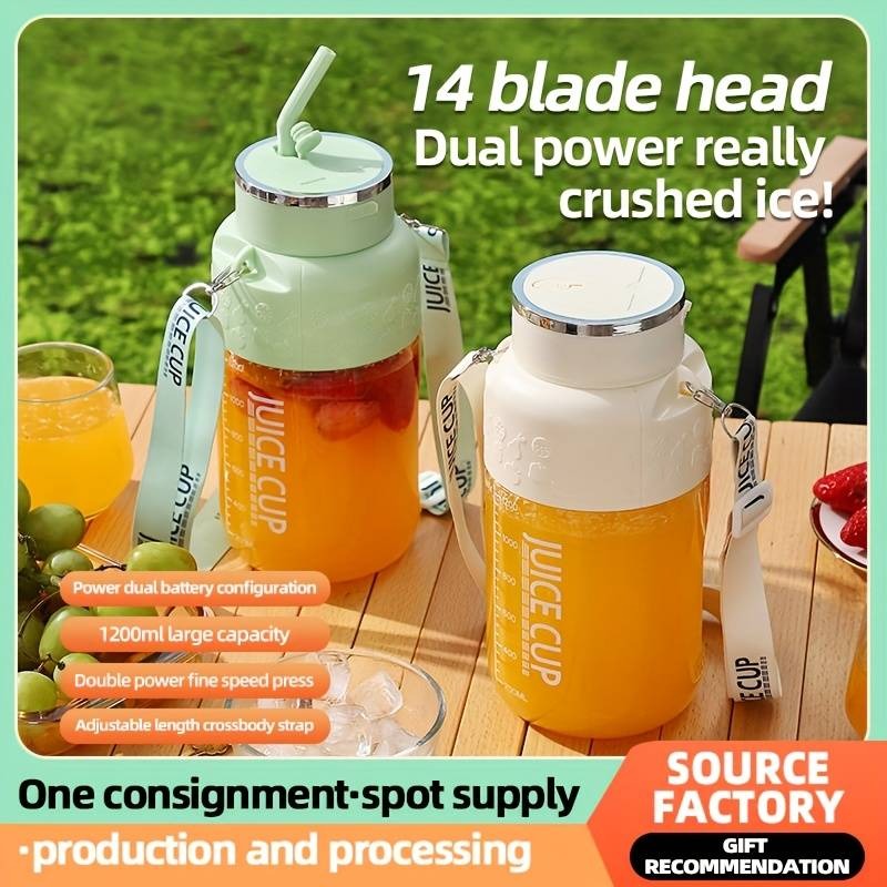 1200ml Tragbarer Fruchtsaftmixer – Frische Mischung für Picknick, Fitness und Wanderungen