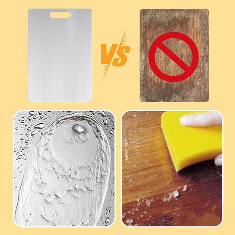 Doppelseitiges Schneidebrett aus Edelstahl – hygienisch, robust & vielseitig