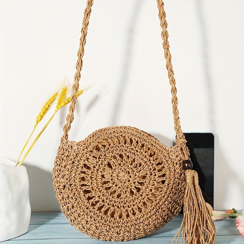 Daniela – Stylische geflochtene Strohtasche mit Quaste