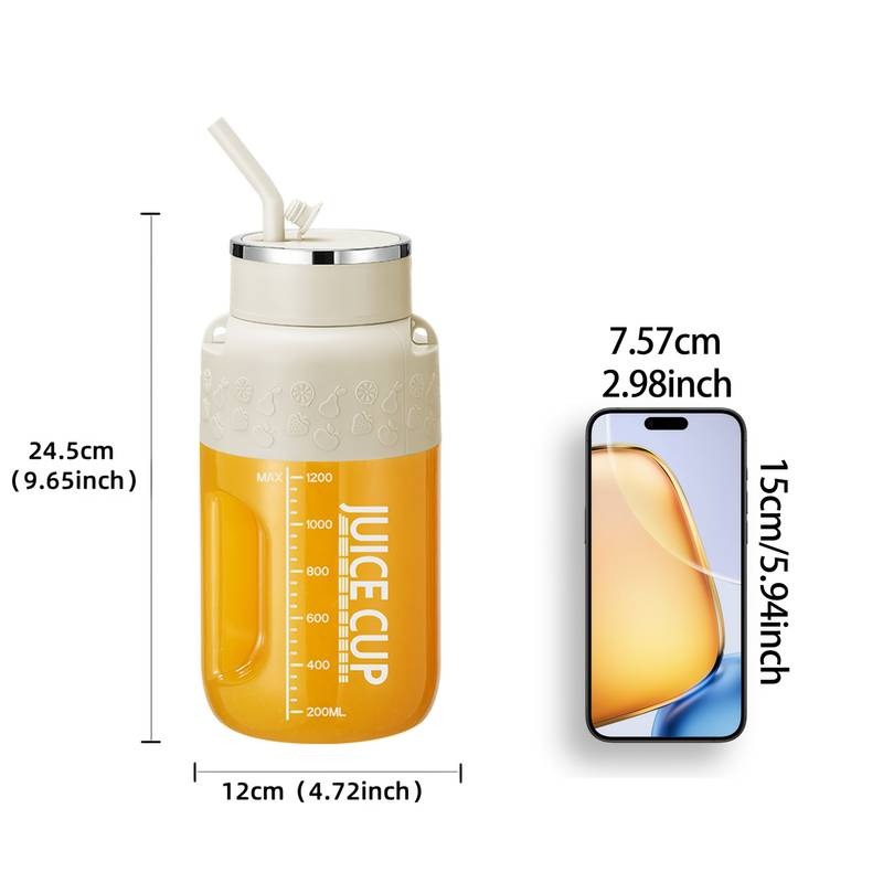 1200ml Tragbarer Fruchtsaftmixer – Frische Mischung für Picknick, Fitness und Wanderungen