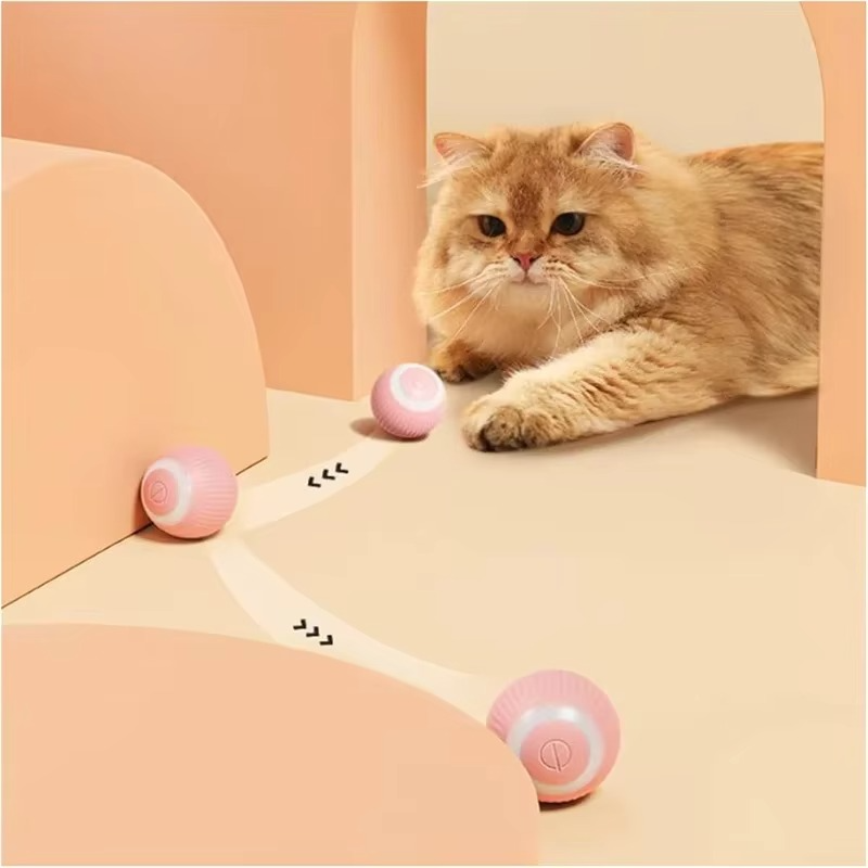 KittyRoll™ | Selbstbewegliches intelligentes Ballspielzeug für Katzen, wiederaufladbar und lustig (1+1 GRATIS)