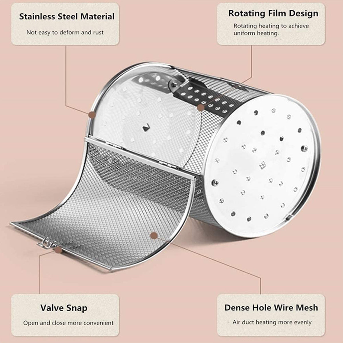 Grillio™ - Drehbarer Grillkorb aus Edelstahl