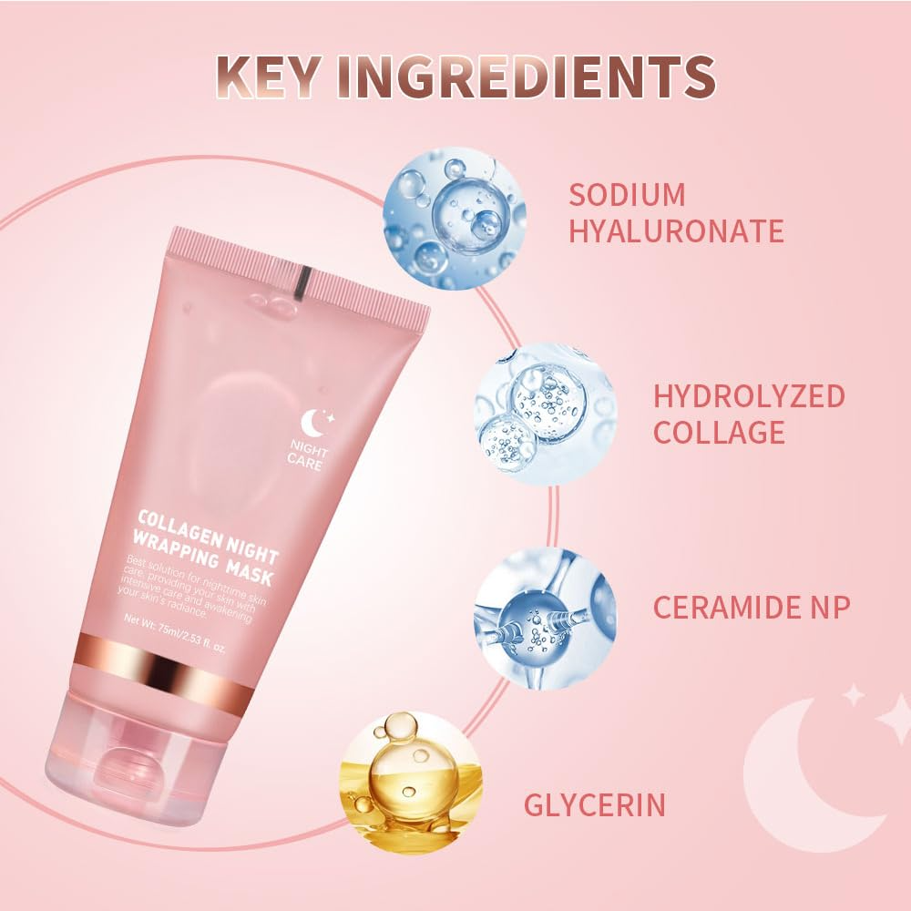 CollaGlow - Collagen Overnight Wrapping Peel-Off Gesichtsmaske | 50% RABATT