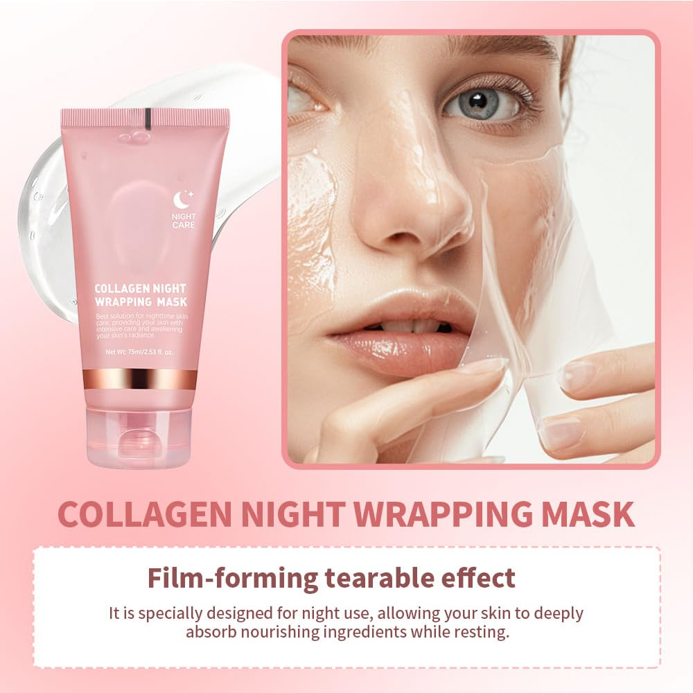 CollaGlow - Collagen Overnight Wrapping Peel-Off Gesichtsmaske | 50% RABATT