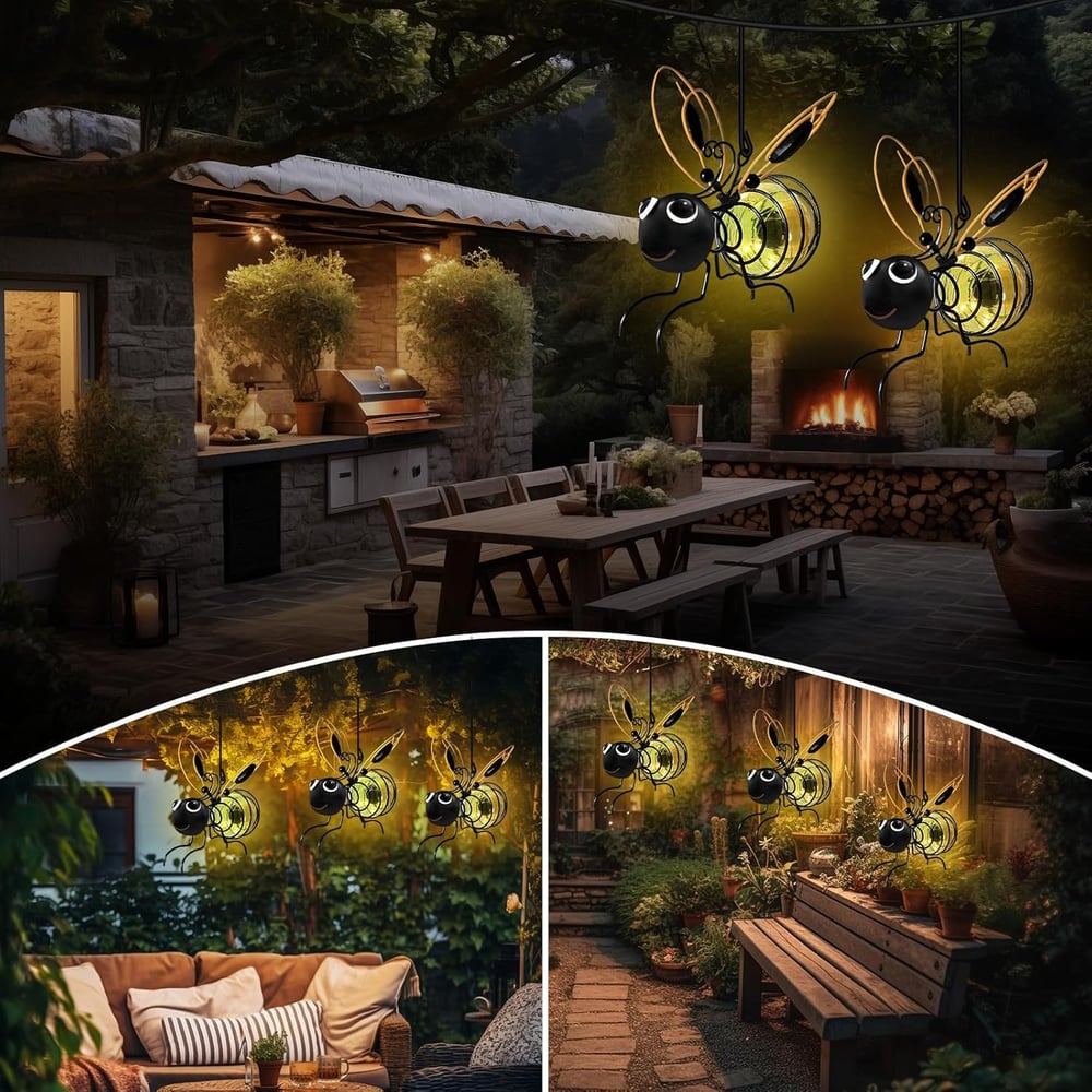 Solarbetriebene Outdoor-Bienenlichter – Perfekt für Terrasse, Zaun oder Balkon