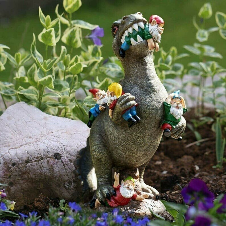 Dinosaurier-Gartenfigur – Lustiger & Einzigartiger Wichtelfresser