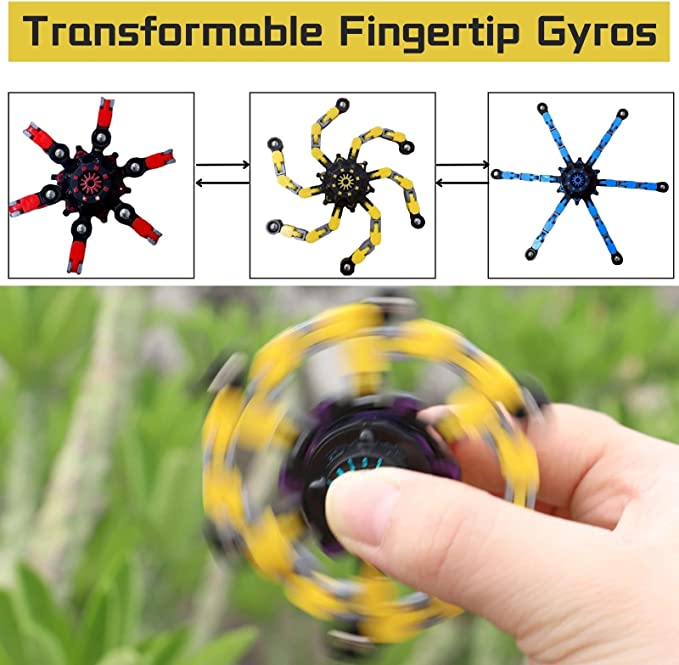 Transformierbarer Fingertip-Gyro – Anti-Stress-Spinner, Handyhalter & Battle-Spinner