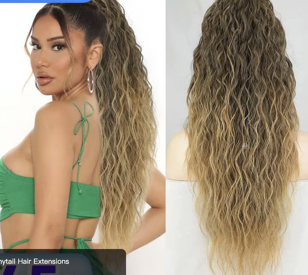 Haarverlängerung | Lockiger Pferdeschwanzaufsatz