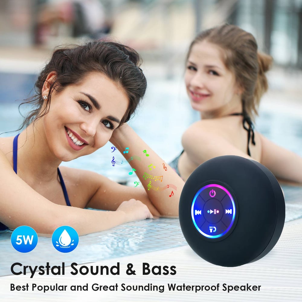 Wasserfester Bluetooth-Duschlautsprecher – Superstarkem Wand-Saugnapf