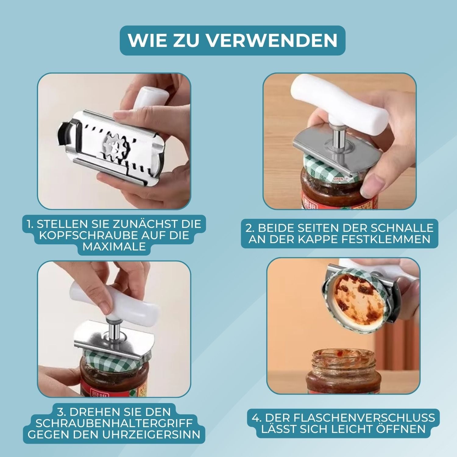 1+1 GRATIS | CapCracker™ Müheloses Öffnen von Gläsern für schmerzreduzierte Hände