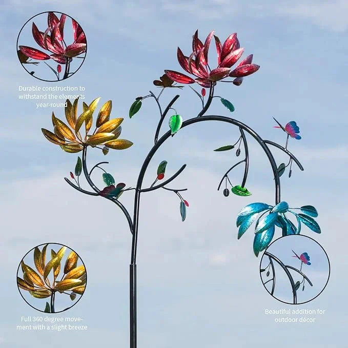 Bunter Garten-Windspinner – Faszinierende Blumendekoration
