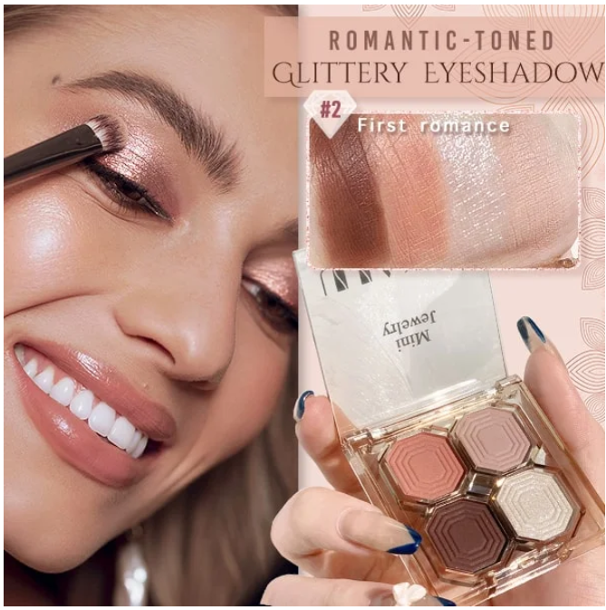 50% RABATT | Romantisch getönter 4-farbiger Glitzerlidschatten