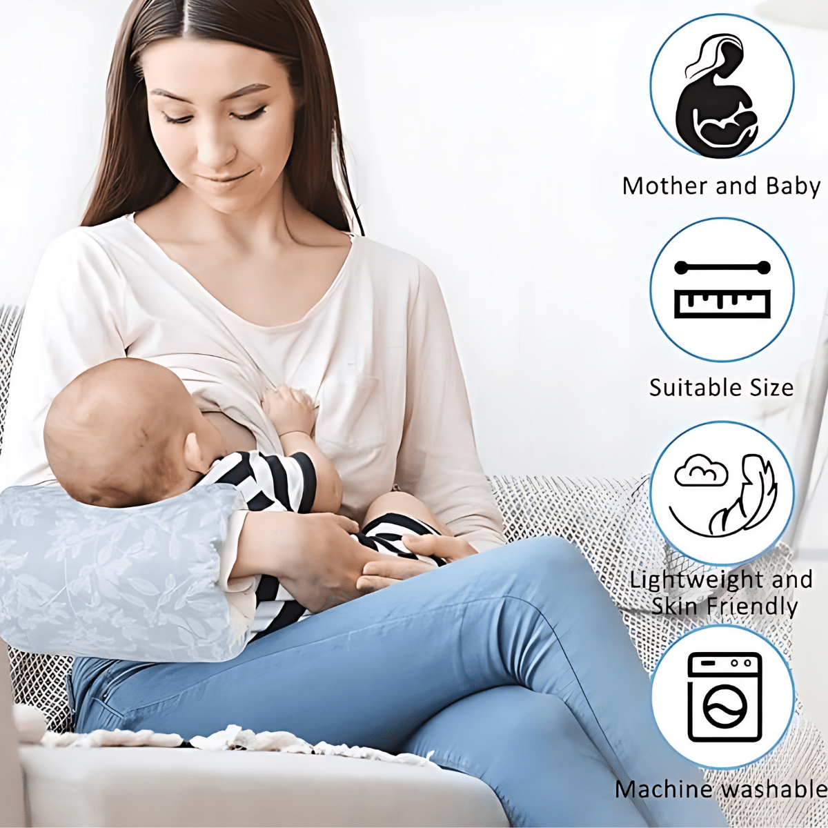 1 + 1 GRATIS HEUTE | NurturePillow™ | Stillkissen Armstütze für Babys