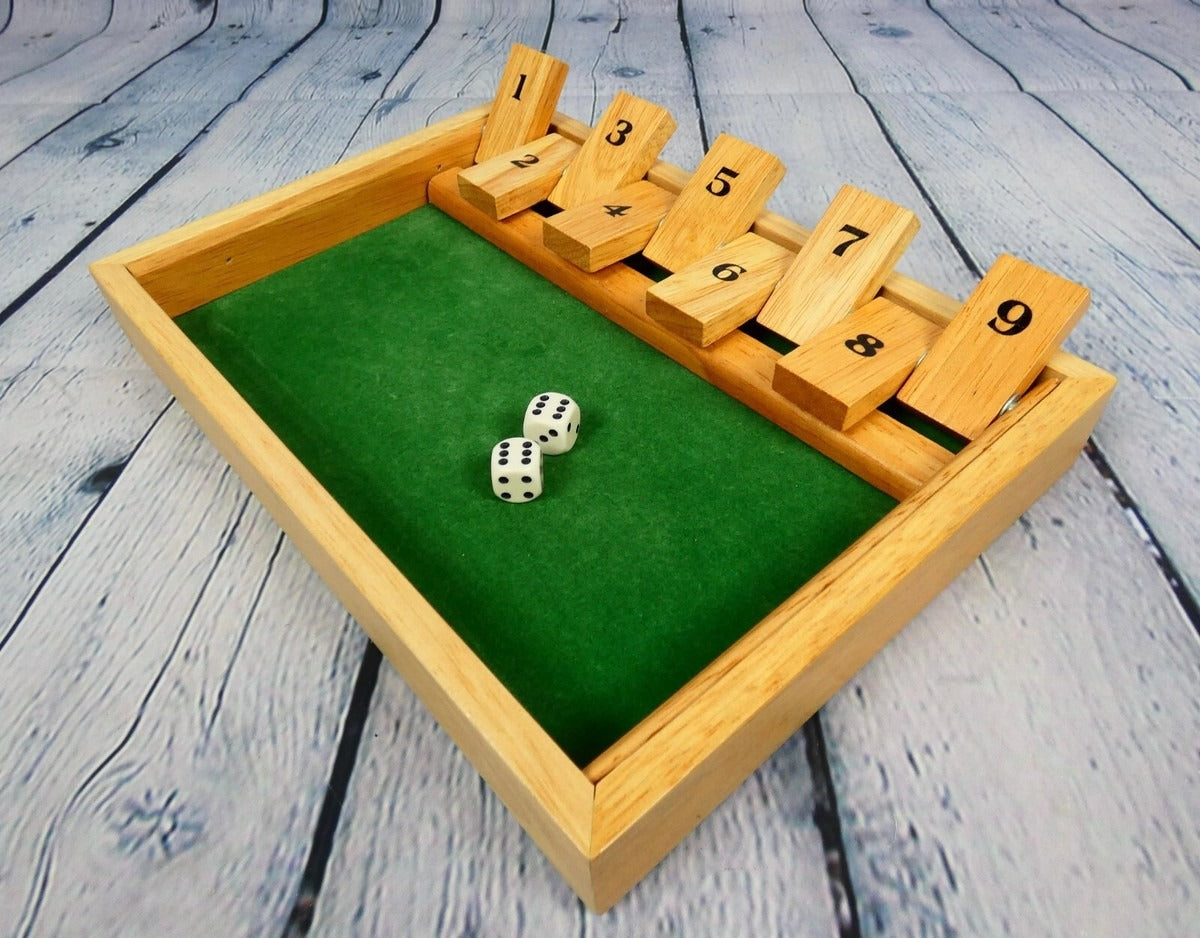 Shut the Box Holzspiel – Traditionelles Würfelspiel für Kinder & Erwachsene