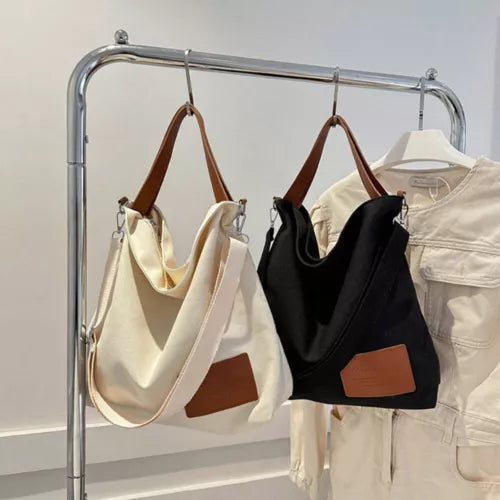 Annatasche | Umhängetasche aus Canvas | Verstellbarer Schultergurt | Geräumig & Elegant