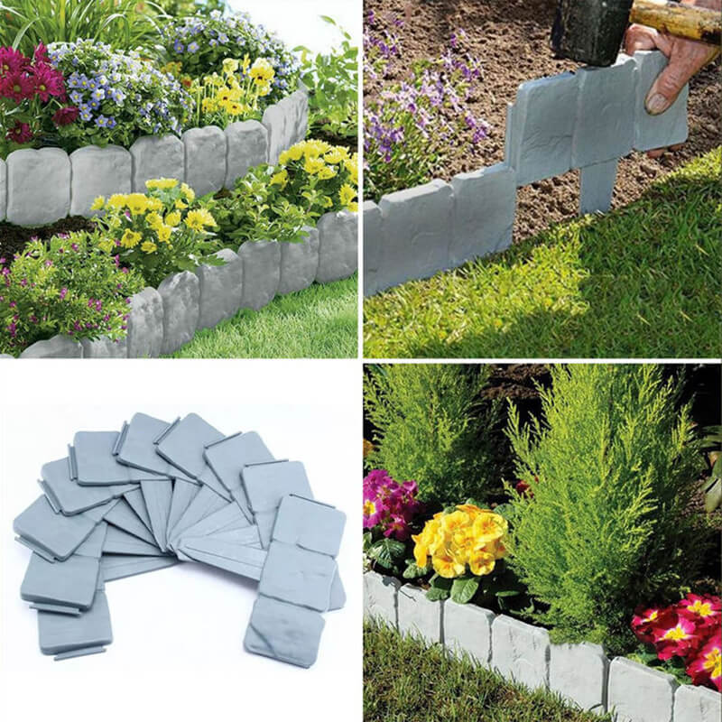 5+5 GRATIS | StonePath - Hochwertiger, langlebiger Gartenzaun aus simuliertem Stein