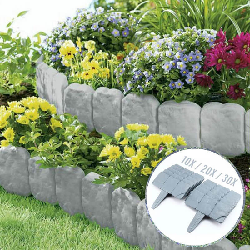 5+5 GRATIS | StonePath - Hochwertiger, langlebiger Gartenzaun aus simuliertem Stein