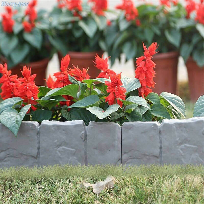 5+5 GRATIS | StonePath - Hochwertiger, langlebiger Gartenzaun aus simuliertem Stein