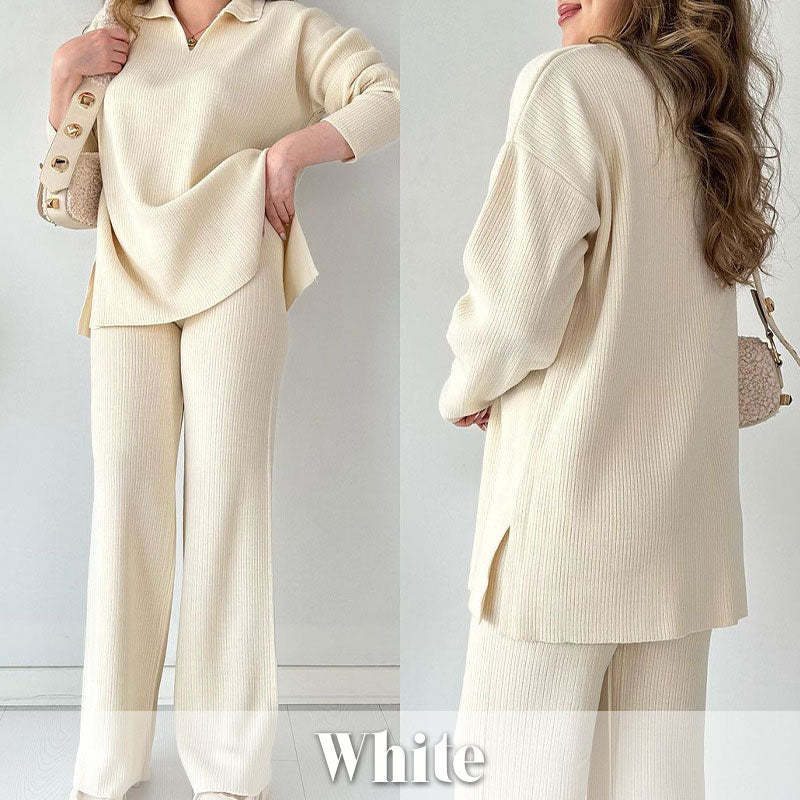 CasualKnit™ Strick-Tweed-Set mit drei Teilen – Fügen Sie Ihrer Freizeitkleidung eine Prise Eleganz hinzu!