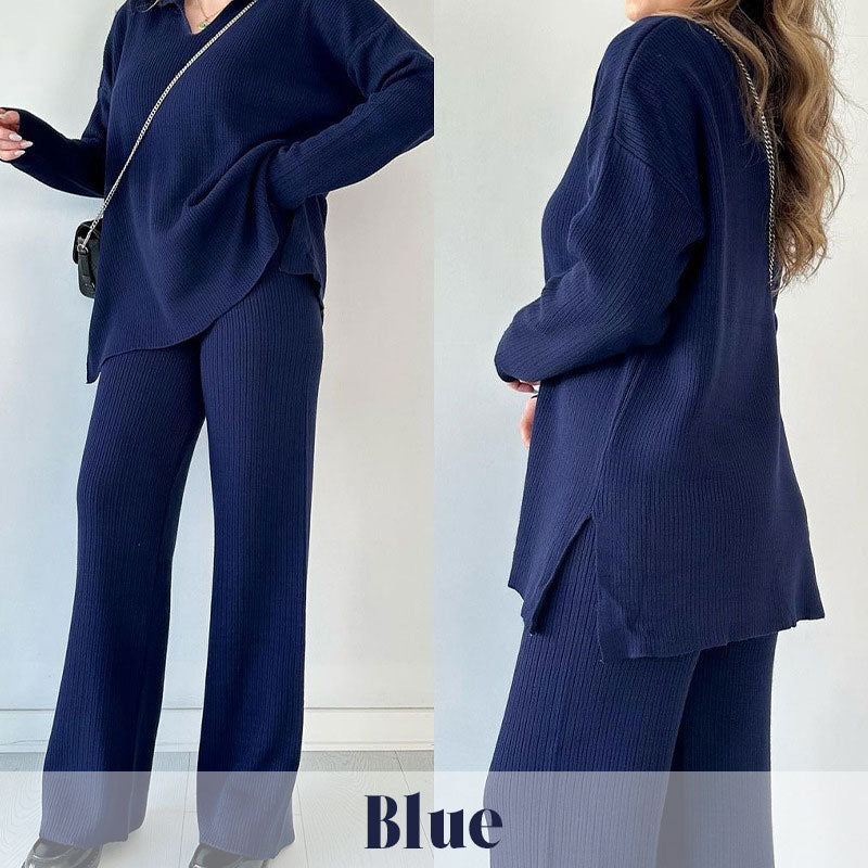 CasualKnit™ Strick-Tweed-Set mit drei Teilen – Fügen Sie Ihrer Freizeitkleidung eine Prise Eleganz hinzu!