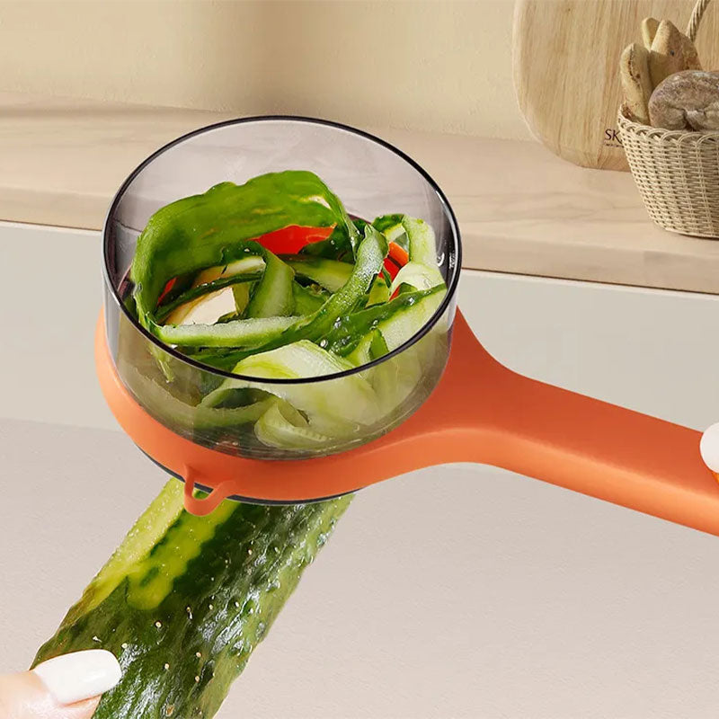 1+1 Gratis | Peely™ - Multifunktionaler Schäler mit Auffangbehälter für Reste