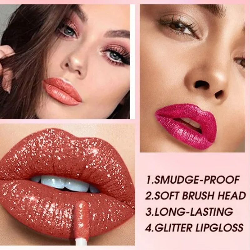 GlamLips - Metallischer flüssiger Diamant-Glitter-Lippenstift | 1+1 GRATIS