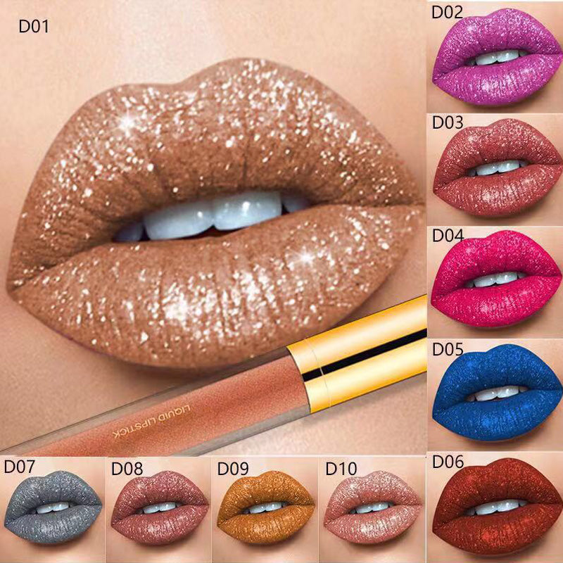 GlamLips - Metallischer flüssiger Diamant-Glitter-Lippenstift | 1+1 GRATIS