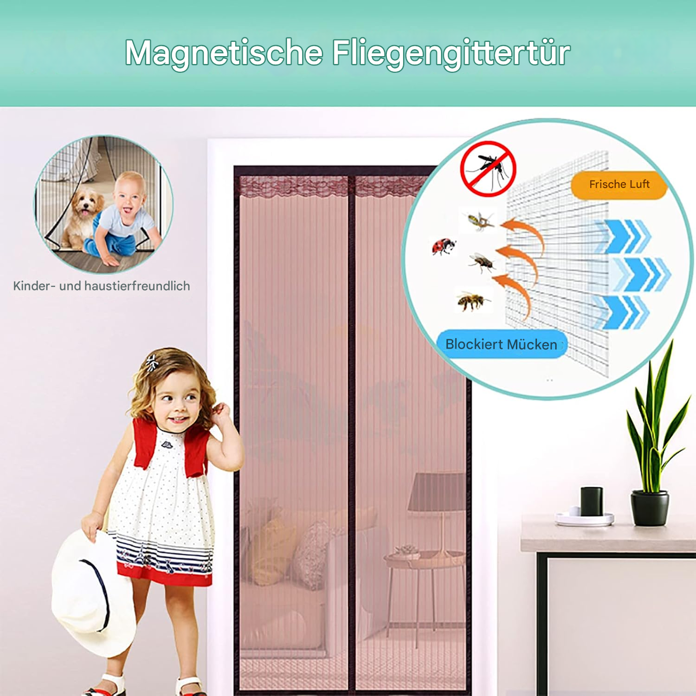 Magnetische Fliegengitter Tür | MeshGuard™ | Automatisch Schließend | Insektenfrei