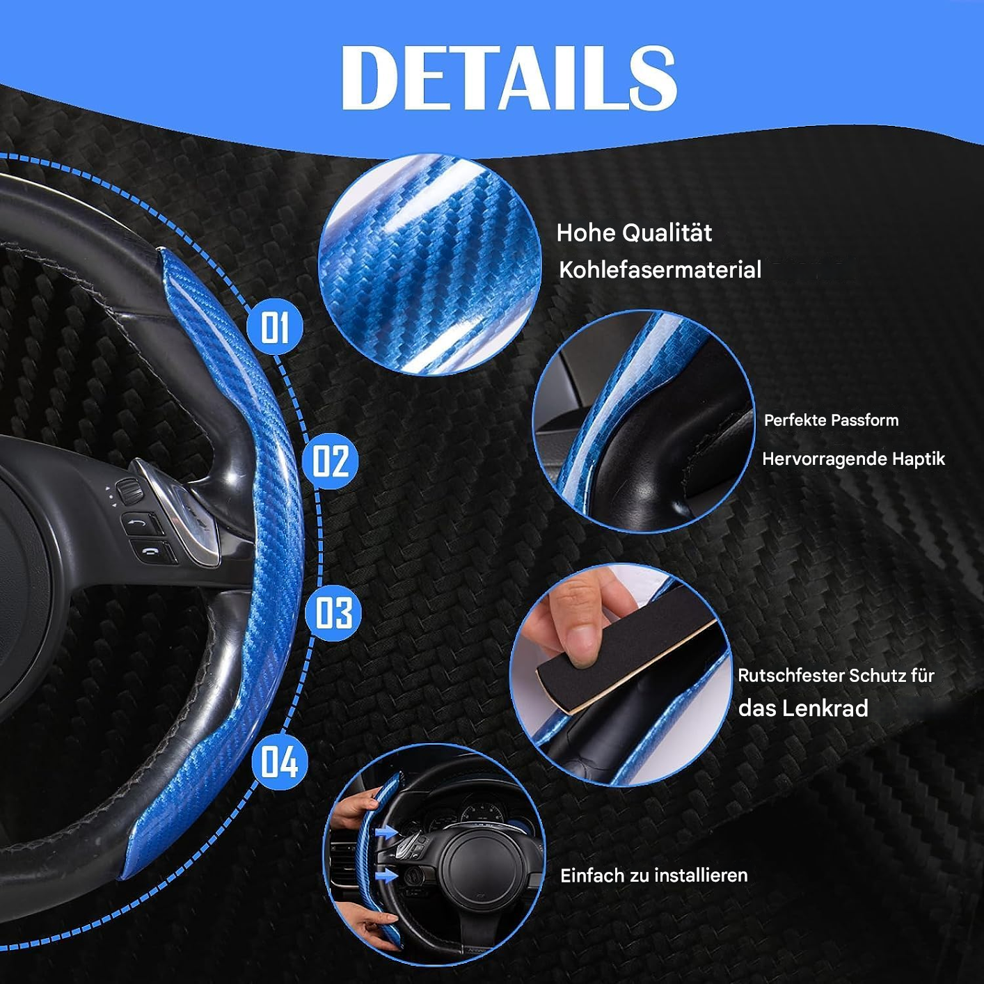 Lenkradabdeckung™ - Fahren Sie sicher mit verbessertem Grip und besserer Kontrolle