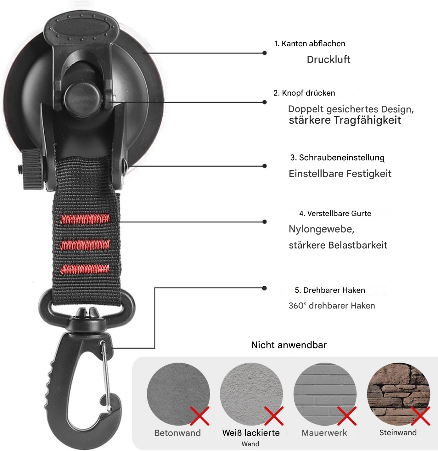 Griplock™ – Sichere Organisation überall, ohne Oberflächen zu beschädigen – Schluss mit Bohren (3 Stück)