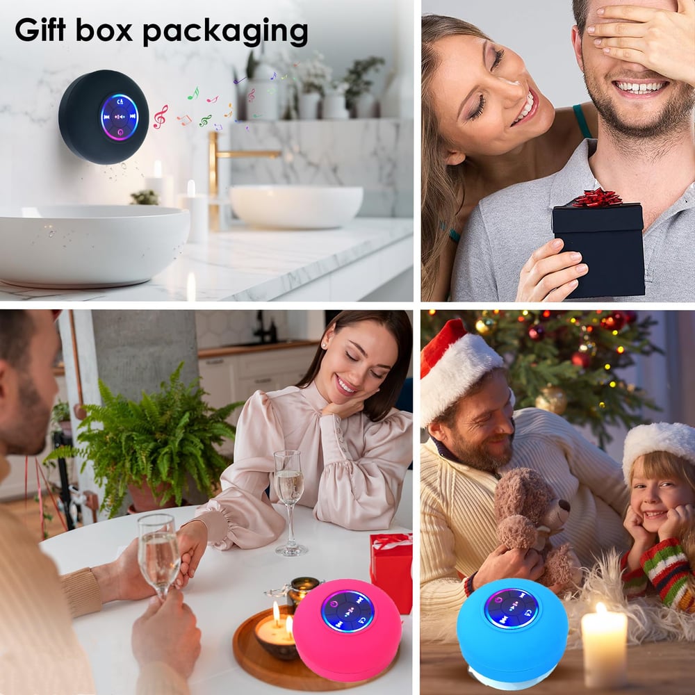 Wasserfester Bluetooth-Duschlautsprecher – Superstarkem Wand-Saugnapf