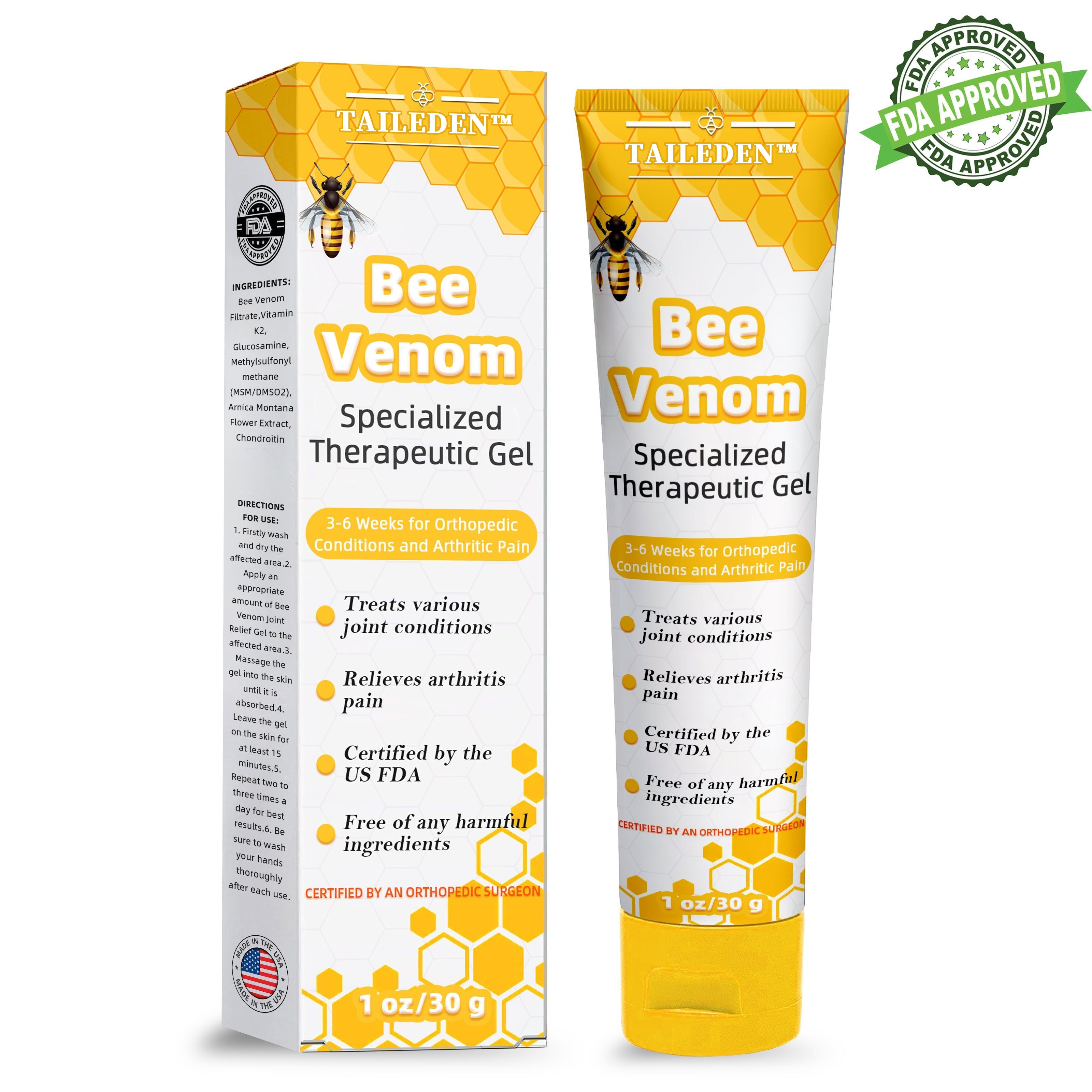 1+1 Gratis | TAILEDEN™ Bienengift Gelenktherapie Schmerzgel – Befreie dich von Schmerzen und erlange aktive Freude zurück