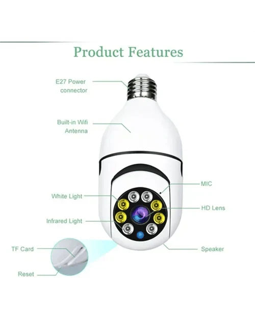 SafeView™ - Drahtlose Wifi Glühbirnenkamera Sicherheitskamera (50% Rabatt)