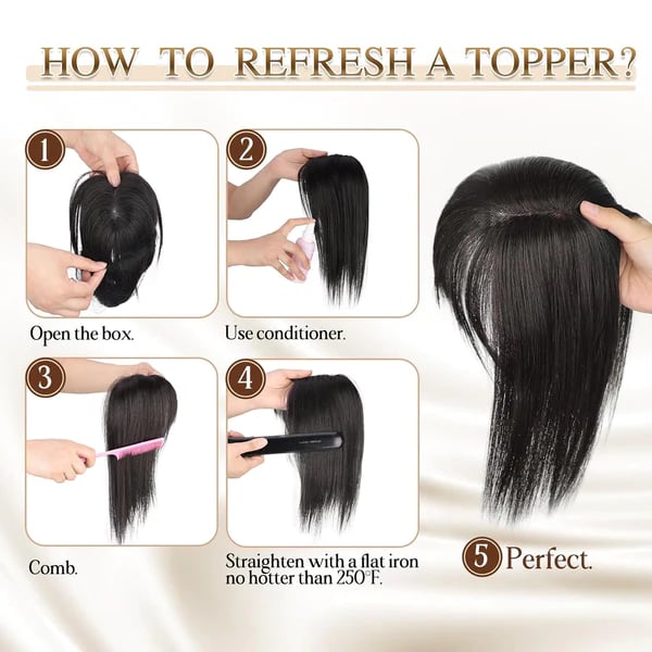 HairEleganz | Natürlicher Haar-Topper mit Vollem Pony