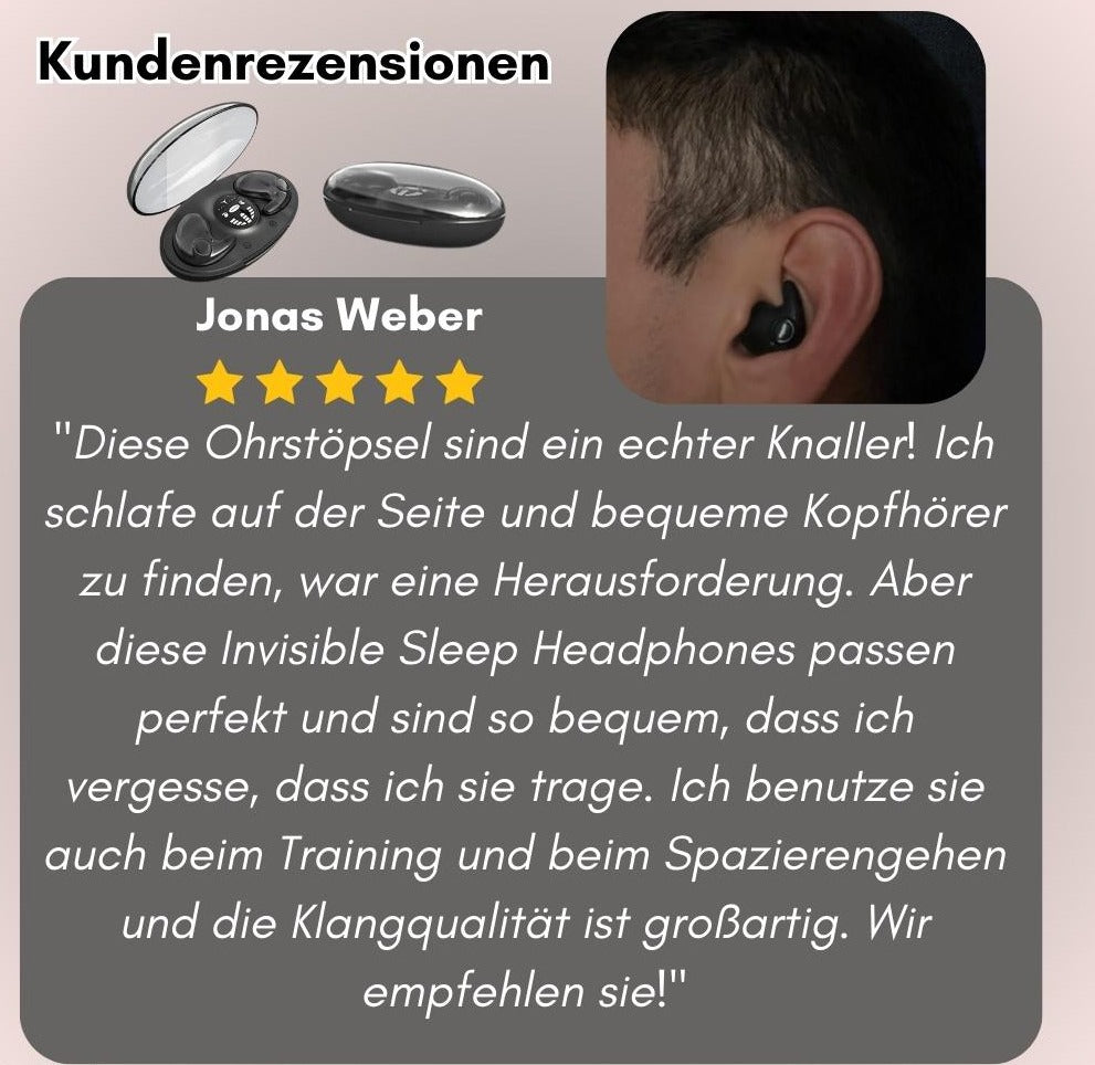 SnoozePods™ - Unsichtbare Schlaf-Kopfhörer für die beste Nachtruhe!