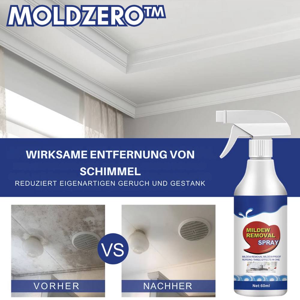 1+1 GRATIS | MoldZero™ Schnellentferner für Schimmel für ein gesundes, fleckenfreies Zuhause