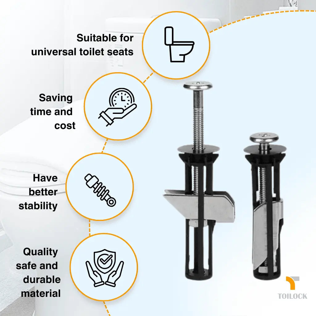 1+1 GRATIS | ToiLock™ Verhindert lästige Toilettensitzbewegungen durch einfach zu montierende Schrauben