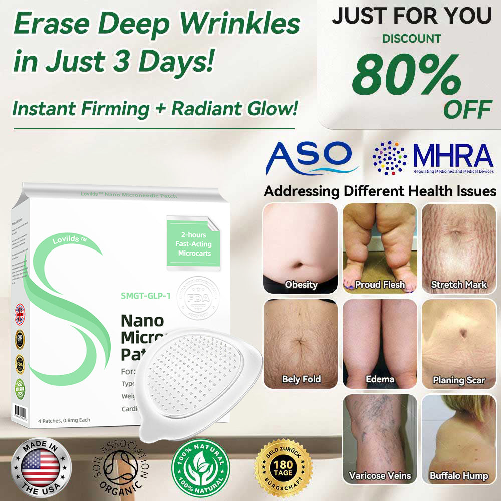 1+1 Gratis | LOVILDS™ SMGT-GLP-1 Nano-Mikronadel-Pflaster – Schneller Fettabbau mit schmerzfreier, ganztägiger Gewichtskontrolle