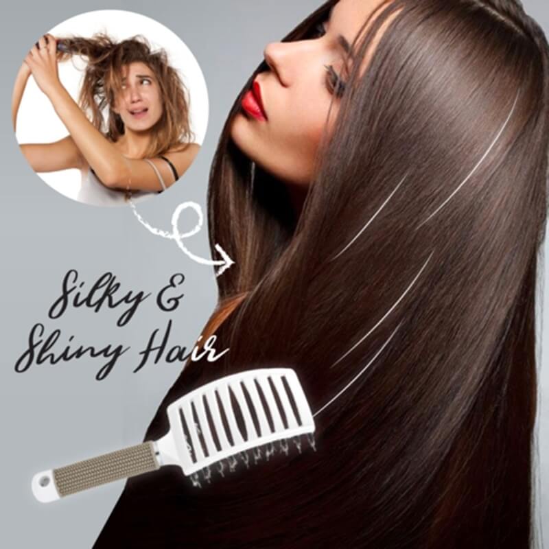 Detangler-Massagekamm | Anti-Verfilzung & Kopfhautmassage | 50 % weniger Haarbruch | Schwarz/Lila