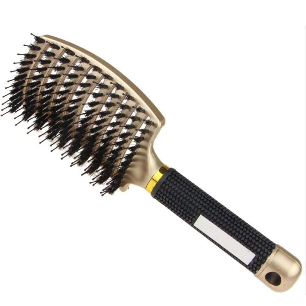 Detangler-Massagekamm | Anti-Verfilzung & Kopfhautmassage | 50 % weniger Haarbruch | Schwarz/Lila