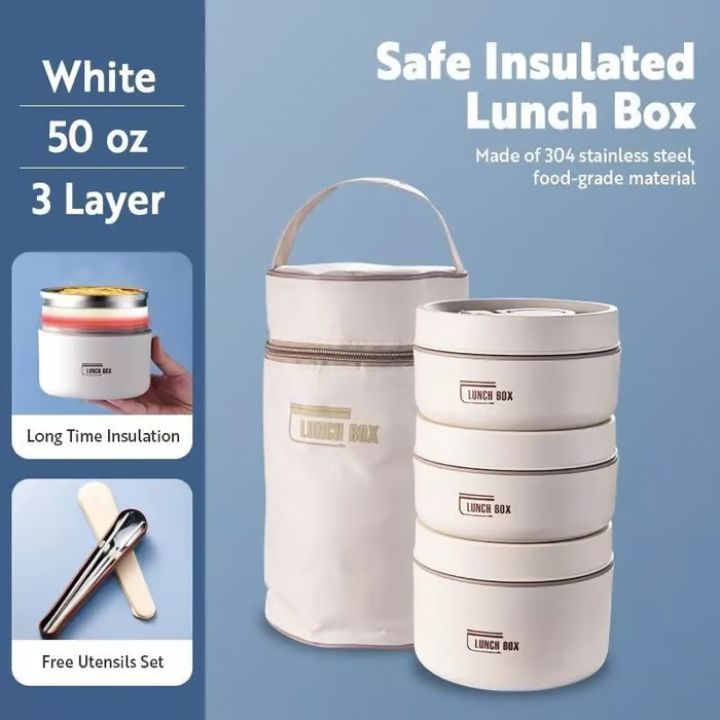 Tragbares, isoliertes Lunch-Behälter-Set mit Thermotasche
