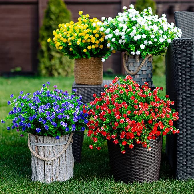 Pflegeleichte künstliche Outdoor-Blumen – Naturgetreu und UV-beständig (7er-Pack)