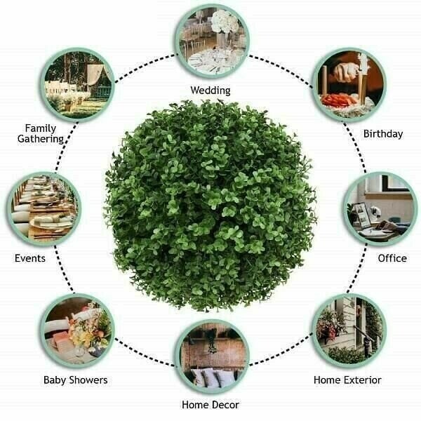 2+2 GRATIS | Künstliche Topiary-Kugel – Perfekte grüne Dekoration für Laden, Café, Büro und Zuhause