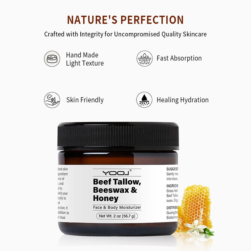 GlowTallow™ - Rinderfett Bienenwachs und Honig Gesichtsfeuchtigkeitsspender - Handgemachter 100% natürlicher Feuchtigkeitsspender